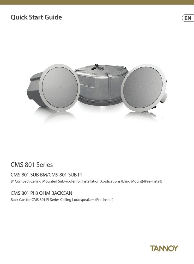 Tannoy CMS 801 PI 8 OHM BACKCAN User manual