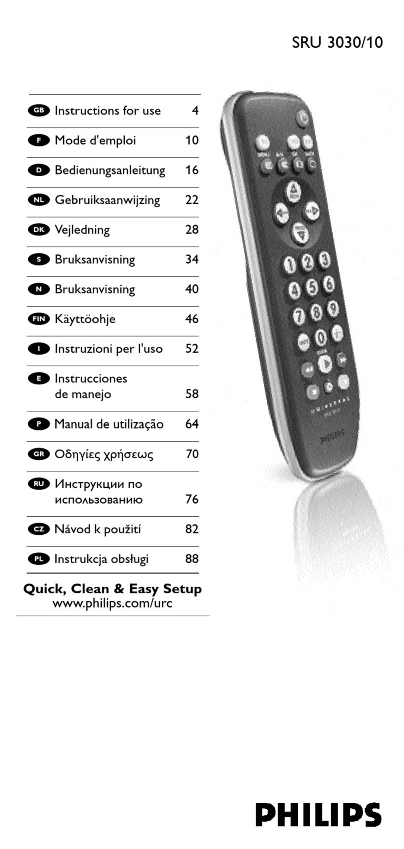 Philips SRU3030/10 User manual