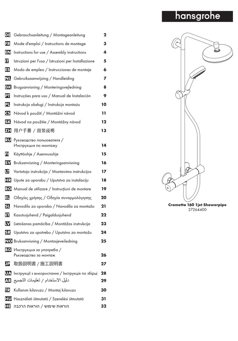 Hans Grohe Crometta 160 1jet Showerpipe 27264400 Manual Hans Grohe Crometta 160 1jet Showerpipe 27264400 Manual