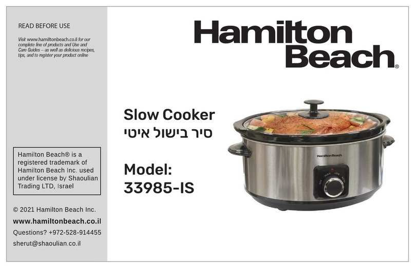 Hamilton Beach 33985-IS manual