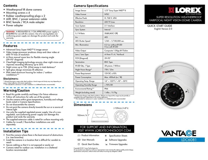 Lorex VANTAGE LDC6081 User manual