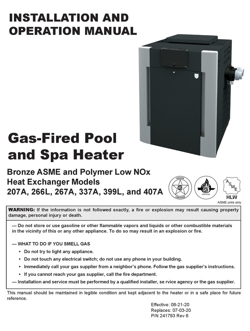 Raypak 207A Installation and operation manual
