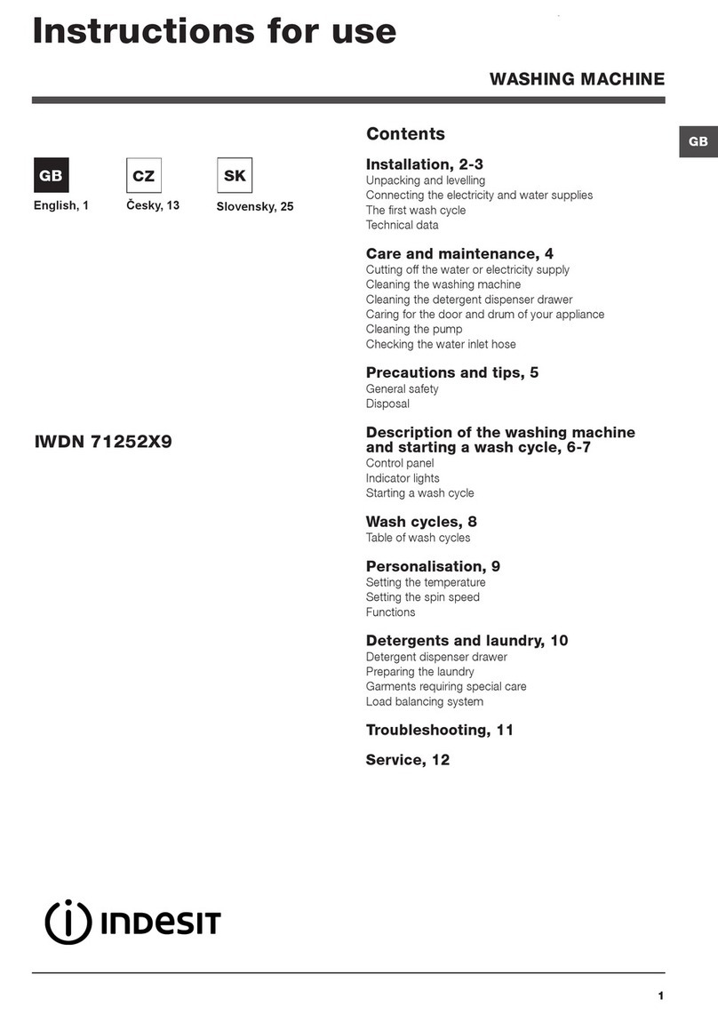 Indesit IWDN 71252X9 Instructions for use