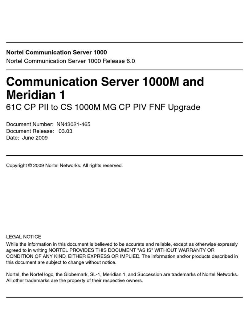 Nortel Communication Server 1000 manual
