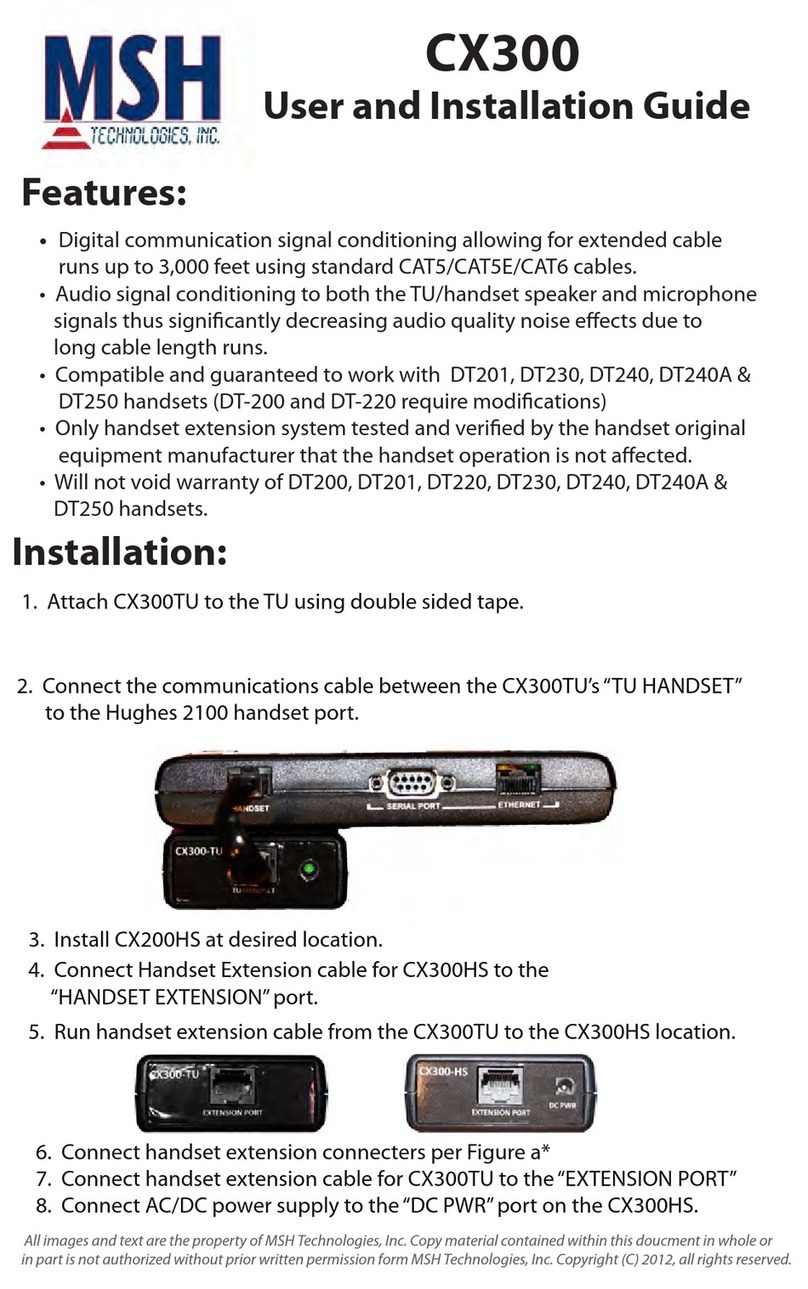 MSH CX300 User and installation guide
