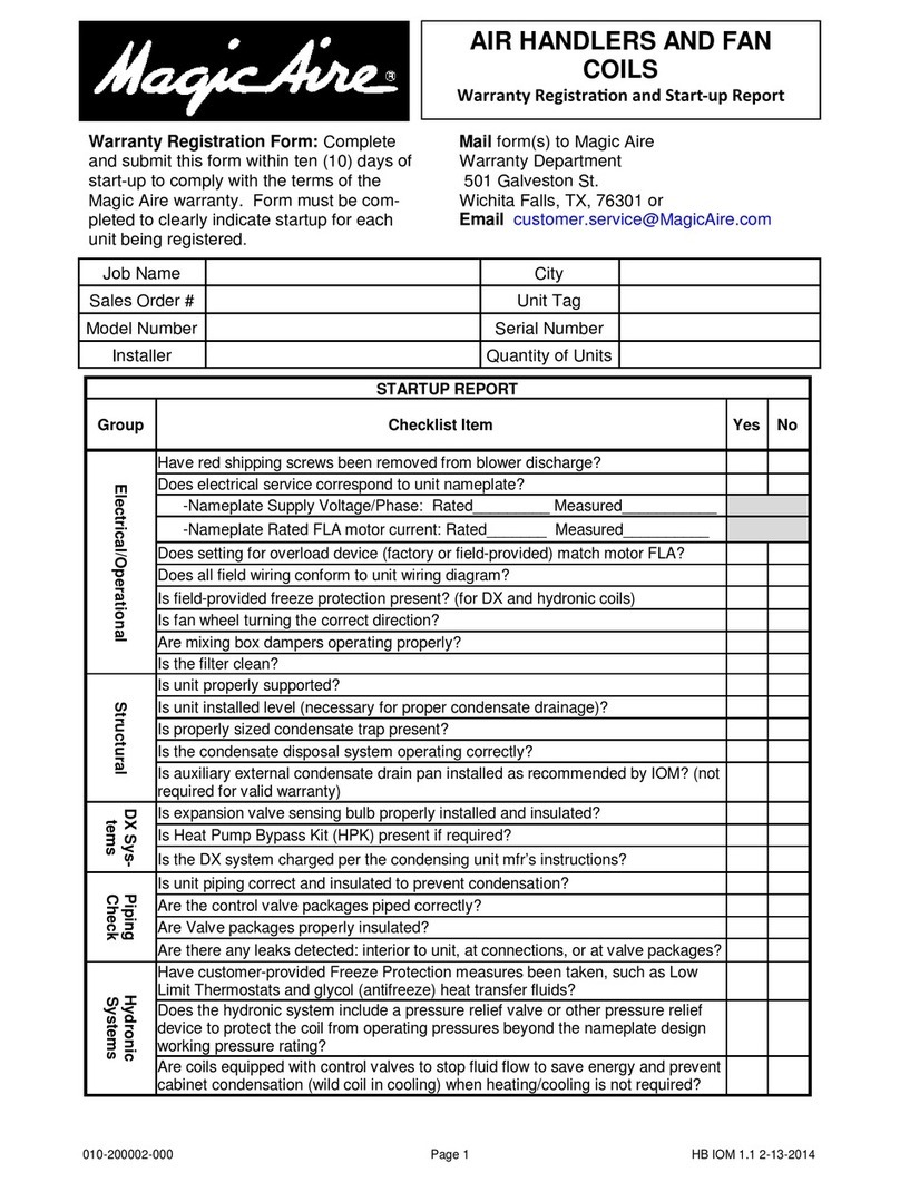 Magic Aire HB Series Installation, operation and maintenance manual Magic Aire HB Series Installation, operation and maintenance manual