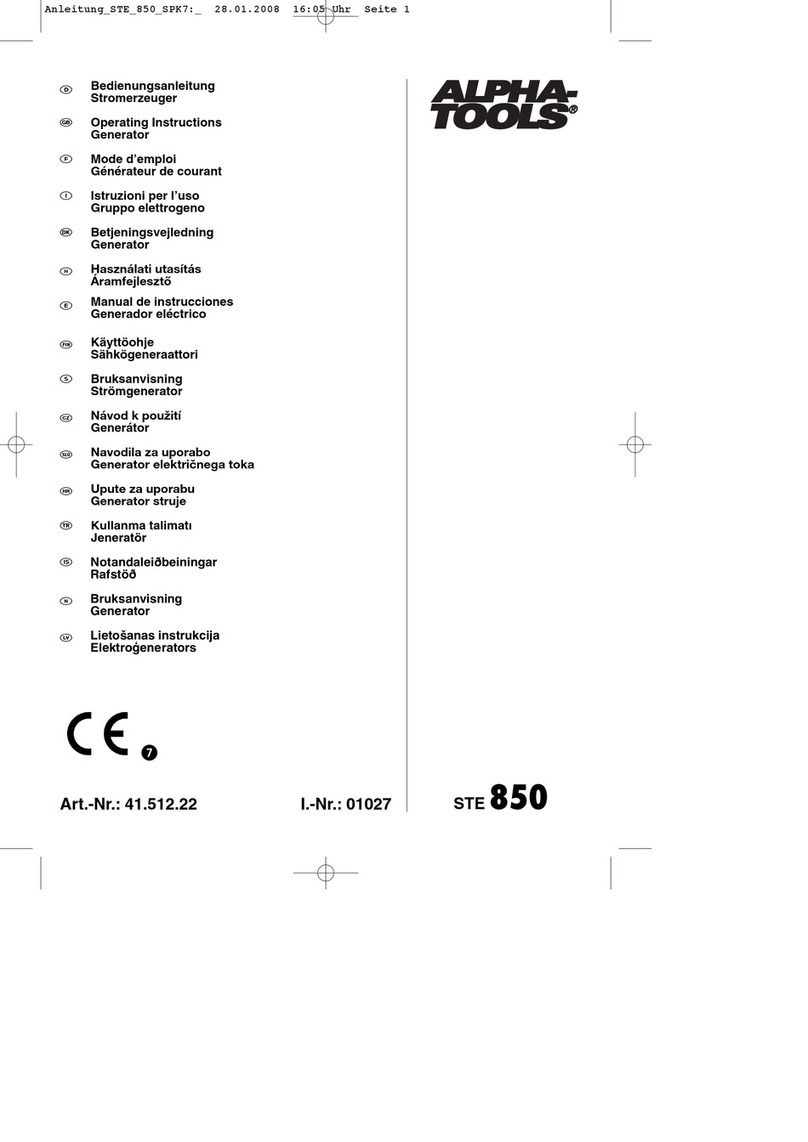Alpha tools STE 850 operating instructions