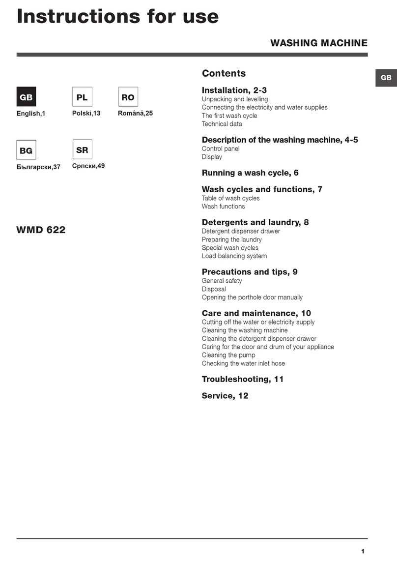 Whirlpool WMD 622 Instructions for use