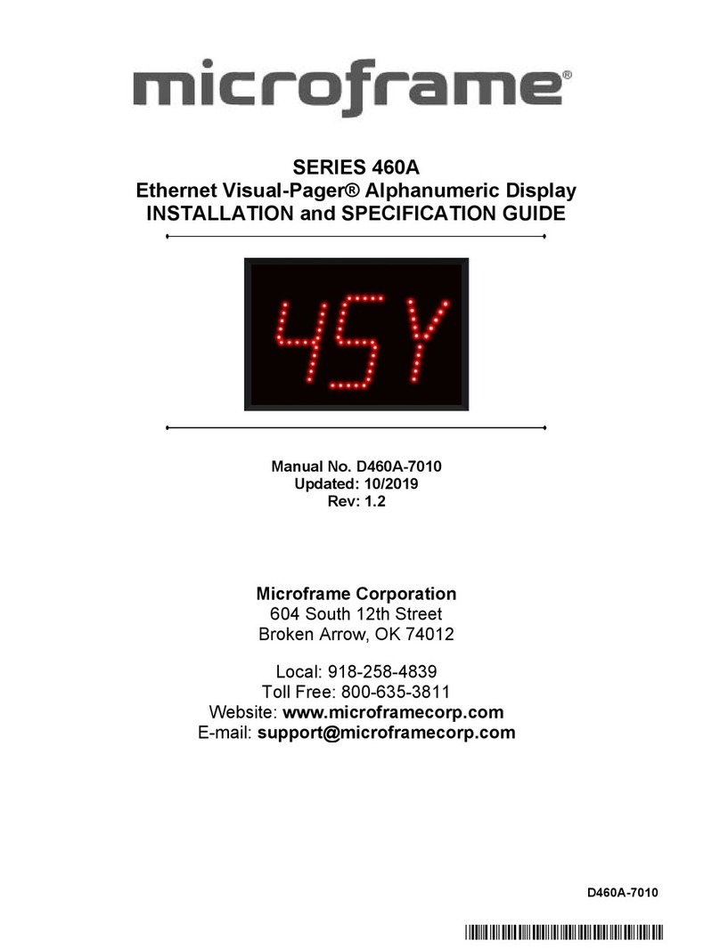 Microframe Corporation Ethernet Visual-Pager 460A Series User manual Microframe Corporation Ethernet Visual-Pager 460A Series User manual