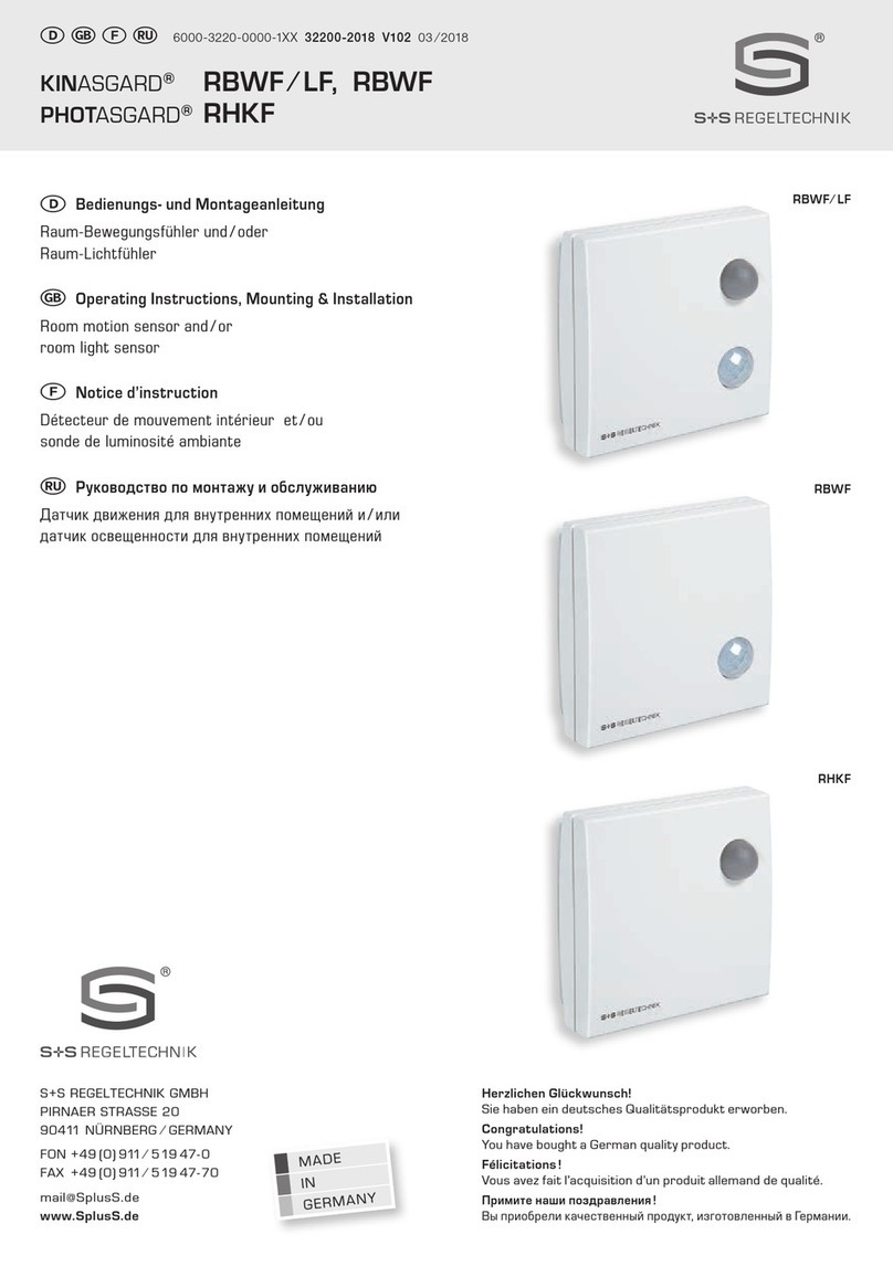 S+S Regeltechnik PHOTASGARD RHKF Operating Instructions, Mounting & Installation