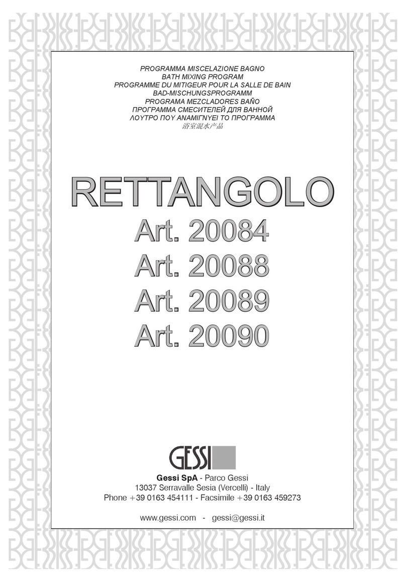 Gessi RETTANGOLO 20084 User manual Gessi RETTANGOLO 20084 User manual