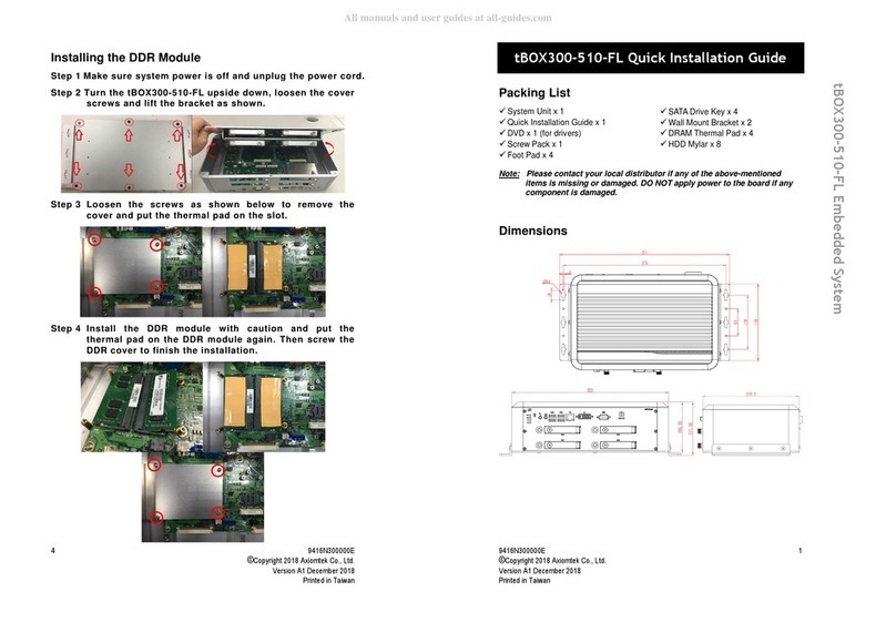 AXIOMTEK tBOX300-510-FL Series Quick installation guide