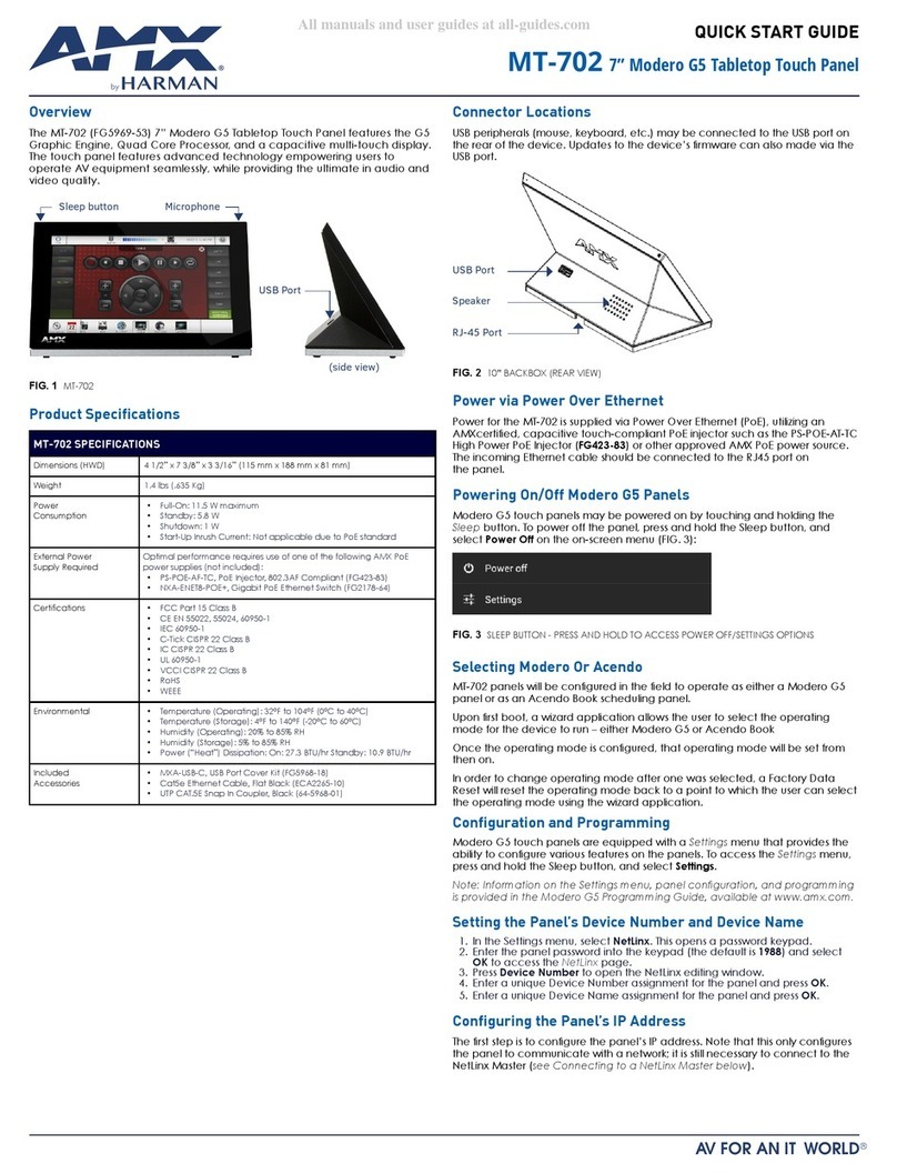 Harman AMX Modero G5 User manual