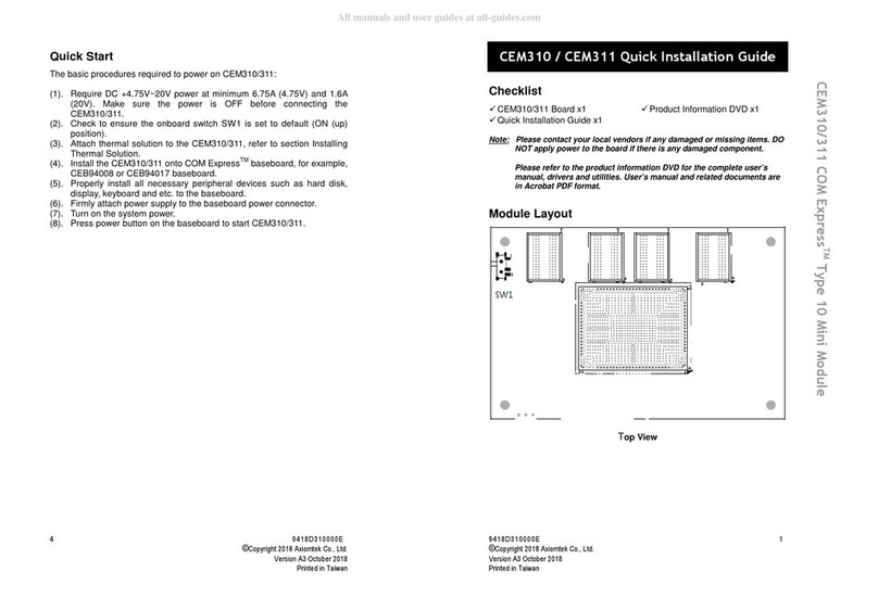 AXIOMTEK CEM311 Quick installation guide