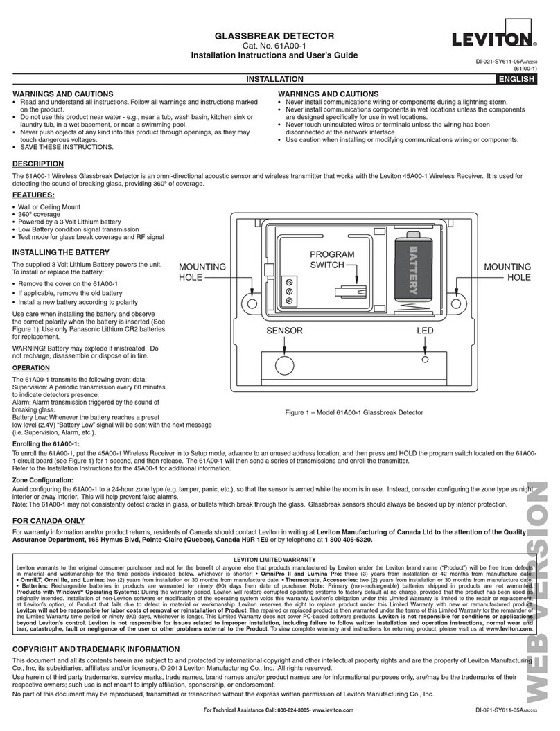 Leviton 61A00-1 Mounting instructions
