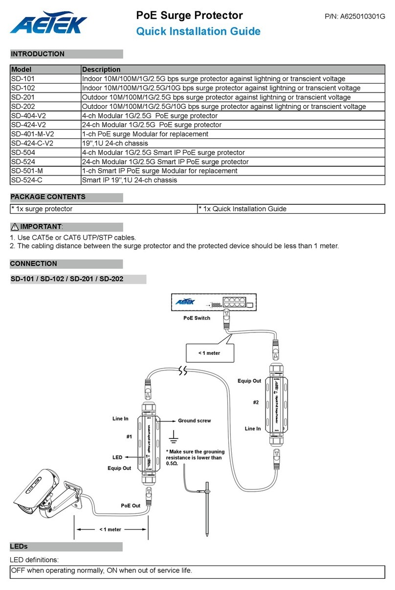 AETEK SD-404-V2 Quick installation guide