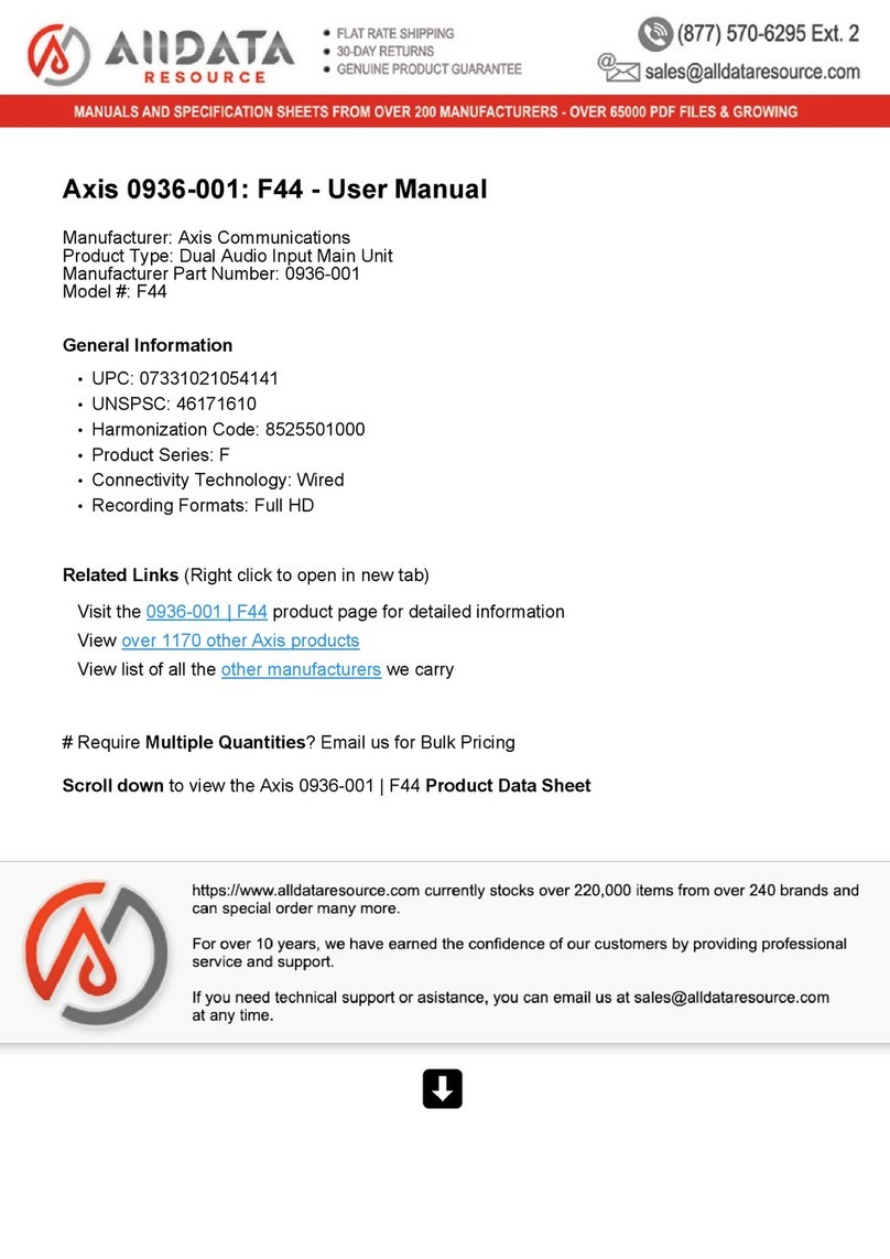 Axis 0936-001 user manual