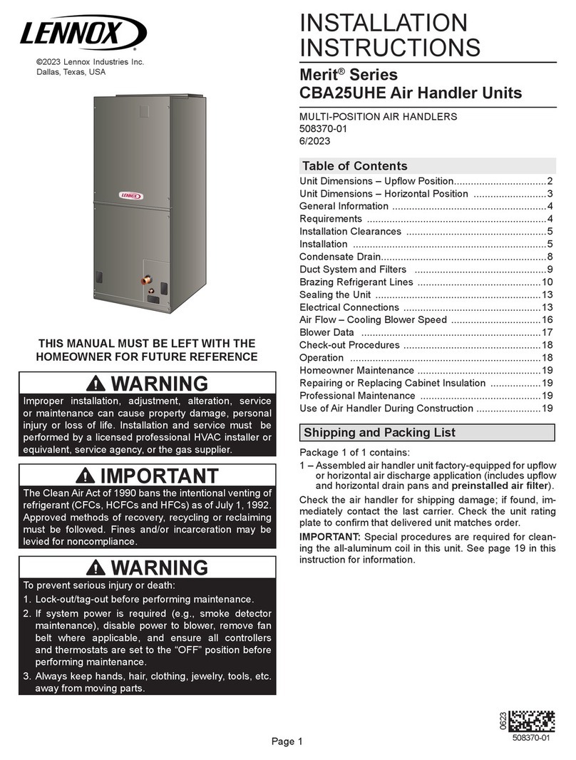 Lennox Merit CBA25UHE User manual Lennox Merit CBA25UHE User manual