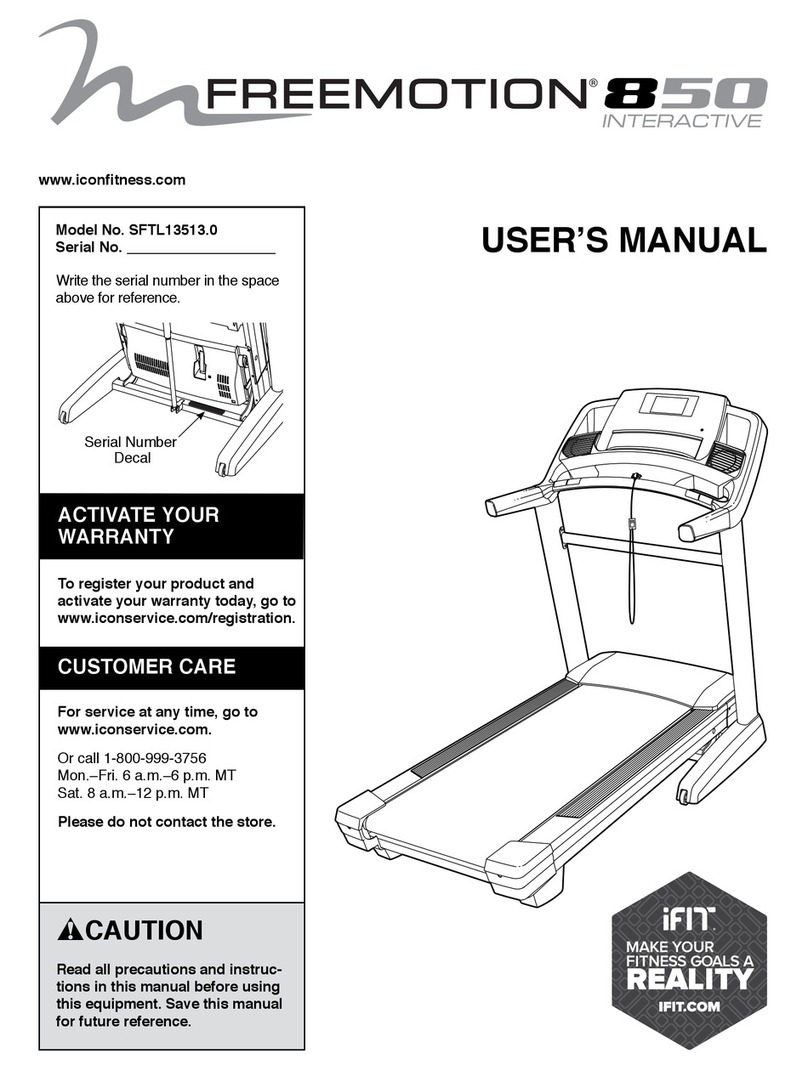 ICON IP FREEMOTION 850 INTERACTIVE user manual