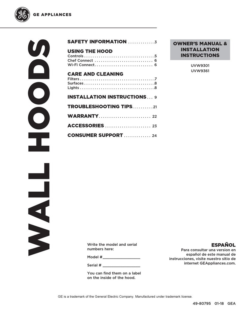 GE UVW9361 Owner's Manual & Installation Instructions
