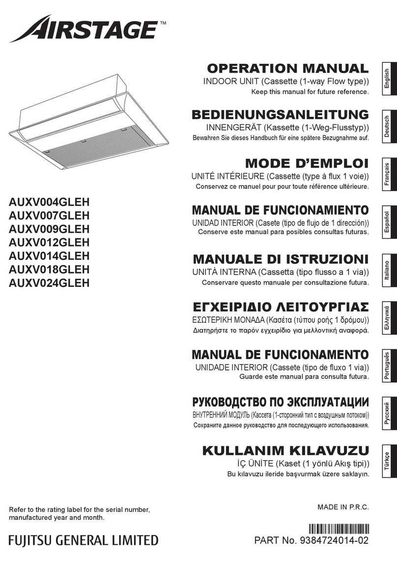 Fujitsu Airstage AUXV007GLEH User manual