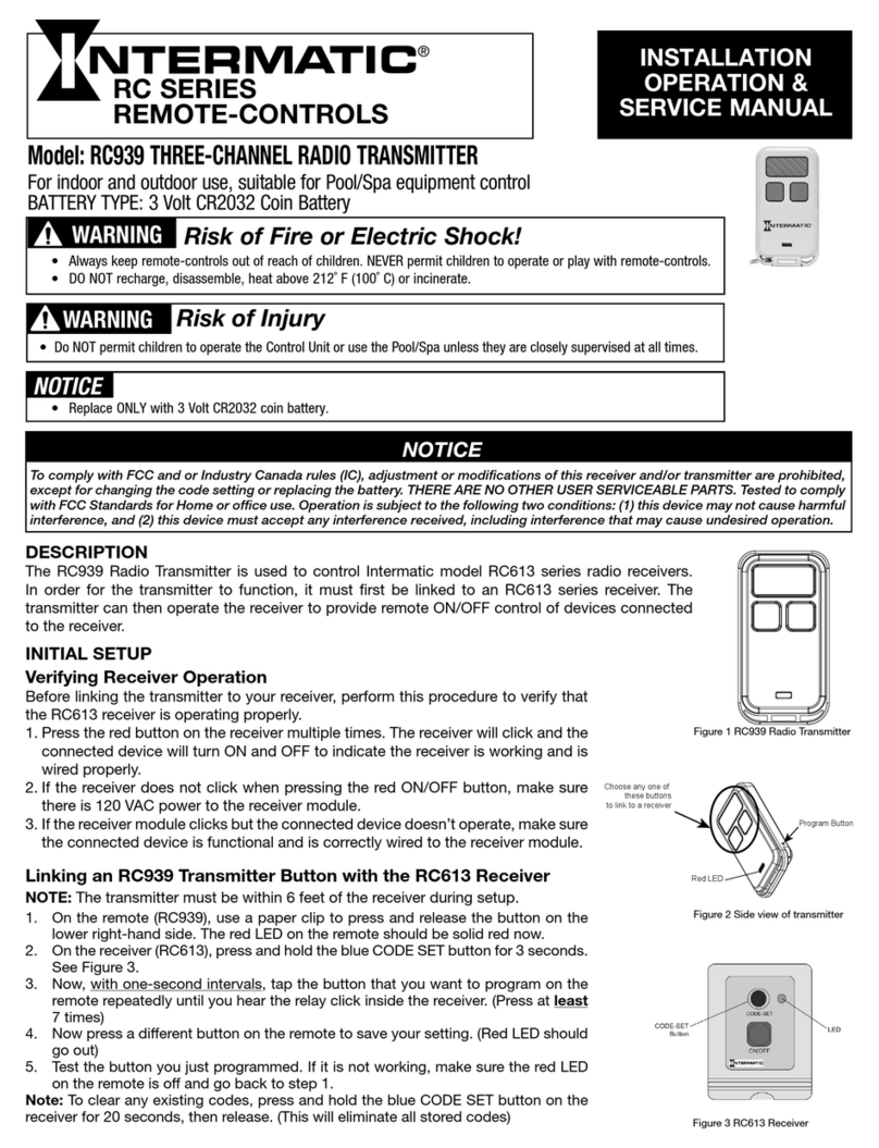 Intermatic RC Series Installation, operation & service manual