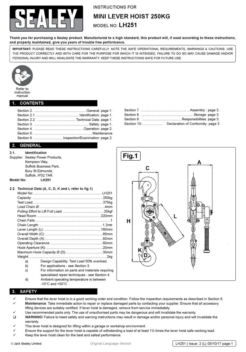 Sealey LH251 instructions