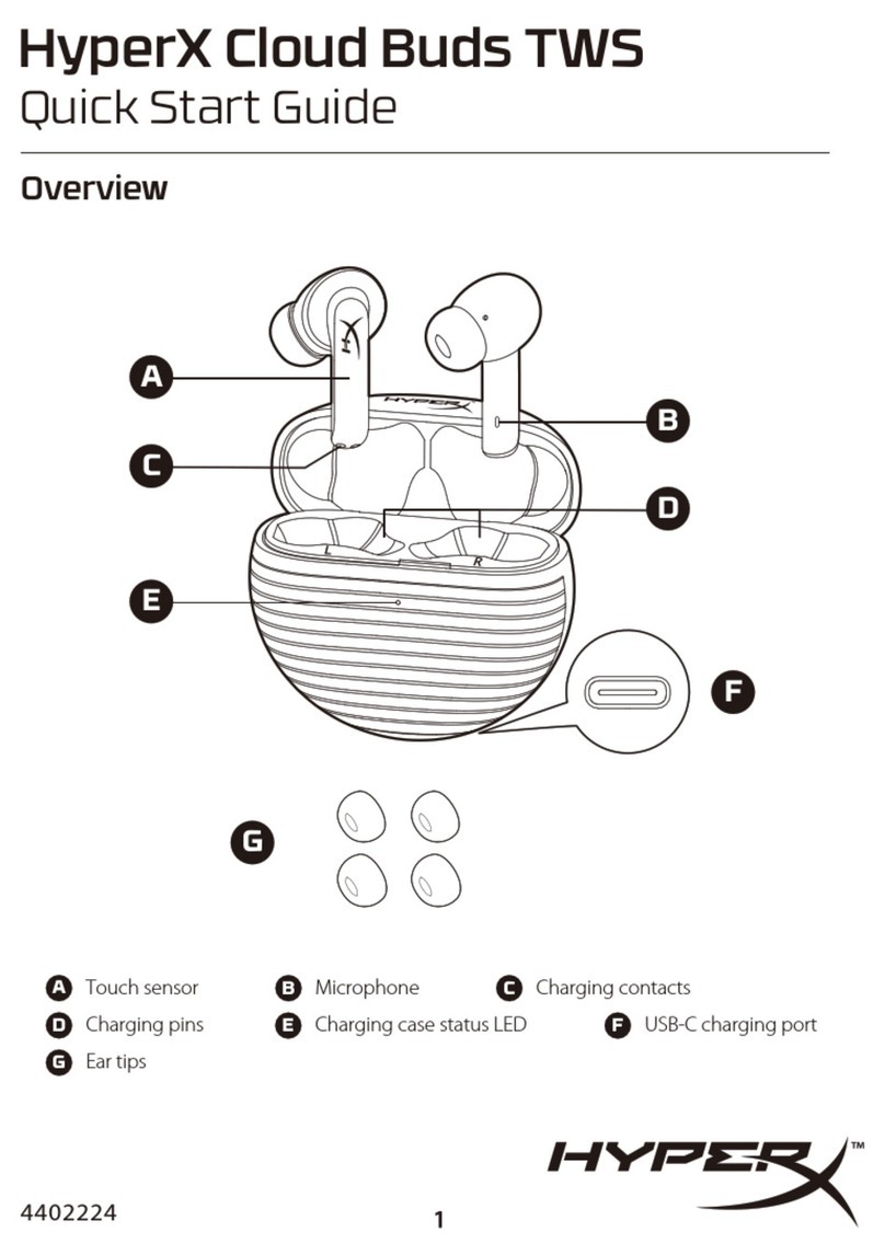 HyperX Cloud Buds TWS quick start guide