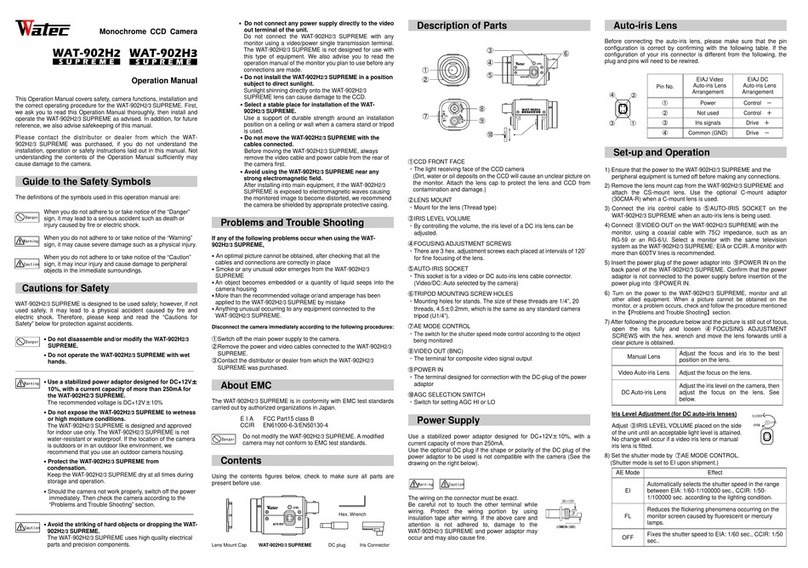 Watec WAT-902H3 SUPREME Operation manual
