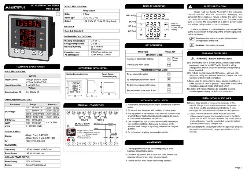 MULTISPAN MFM 142DC manual MULTISPAN MFM 142DC manual