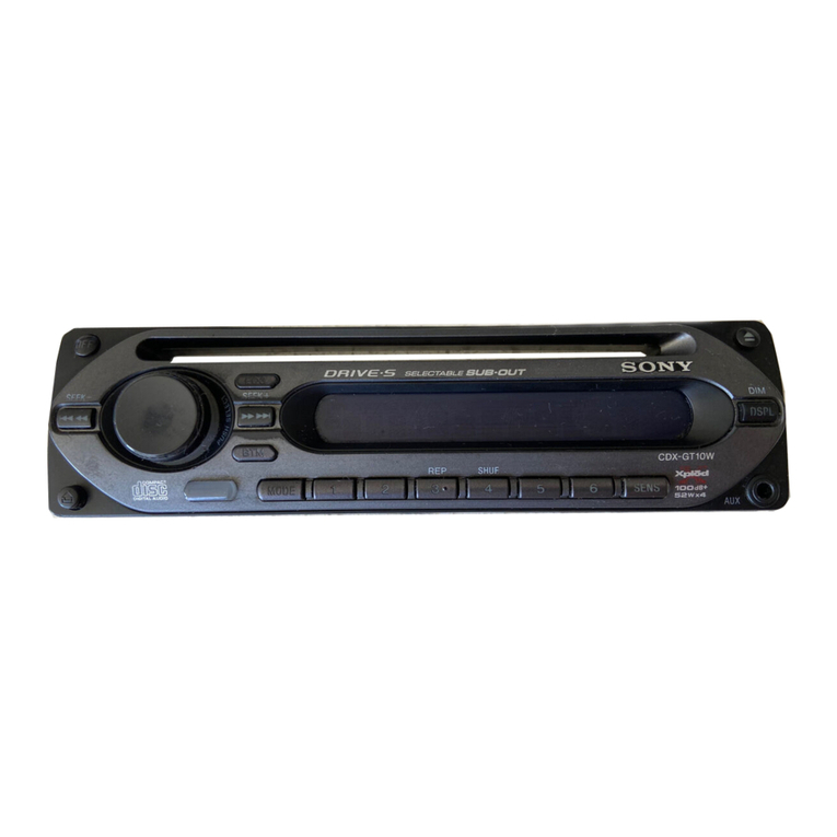 Sony CDX-GT20W - Fm/am Compact Disc Player User manual