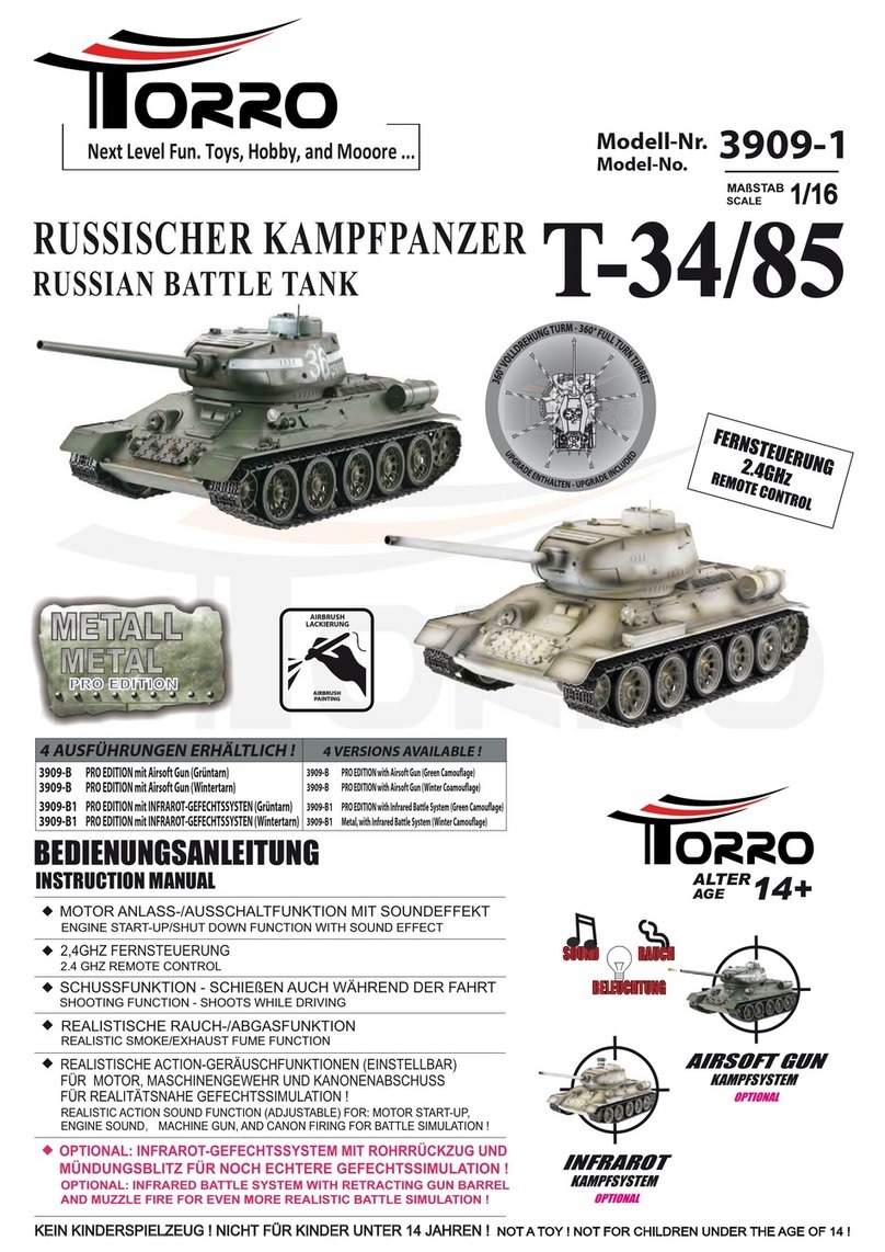 Torro Forces of Valor War Thunder 1/24 Medium Tank... User manual Torro Forces of Valor War Thunder 1/24 Medium Tank... User manual
