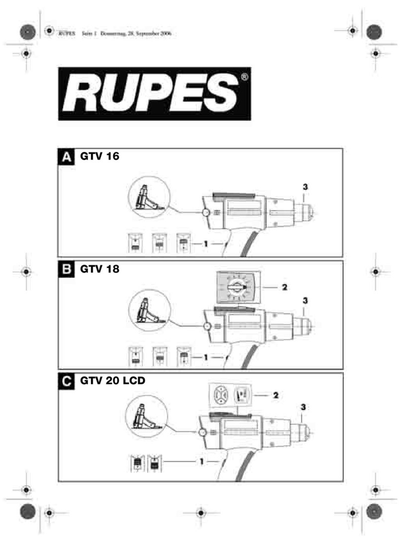 Rupes GTV 16 operating instructions