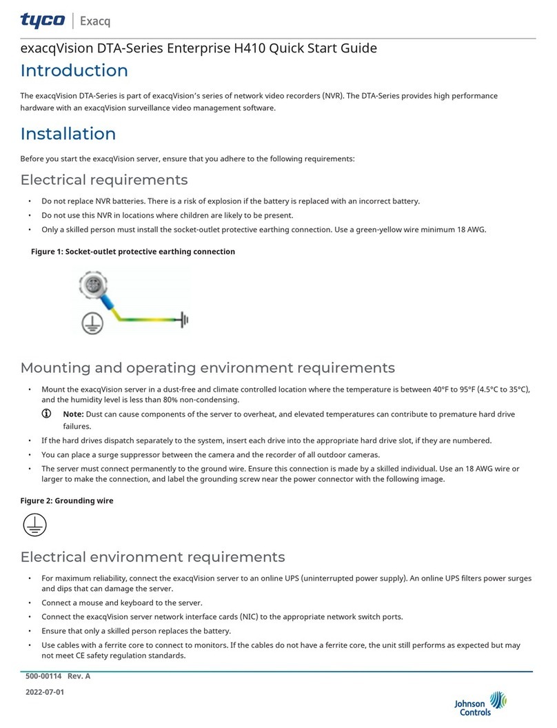 Tyco exacqVision DTA Series quick start guide