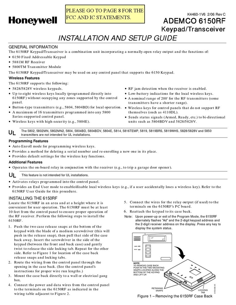 Honeywell ADEMCO 6150RF Assembly instructions