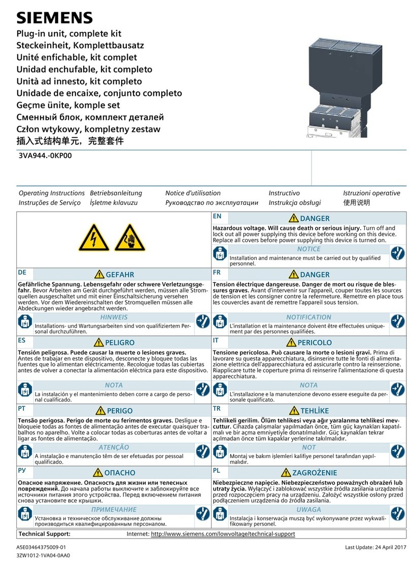 Siemens 3VA944 0KP00 Series operating instructions
