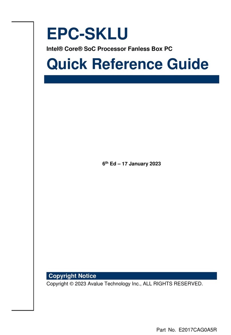 Avalue Technology EPC-SKLU-39-C2-1R User manual