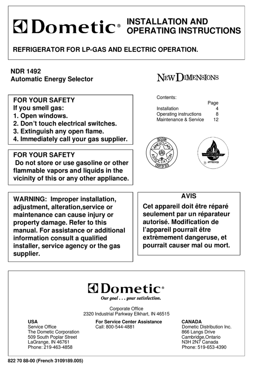 Dometic NDR1492 User manual