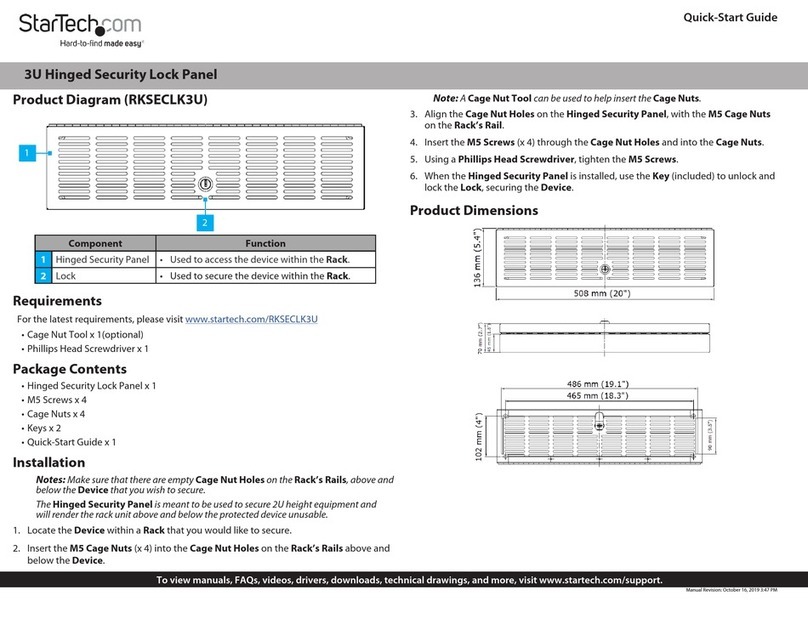 StarTech.com RKSECLK3U User manual