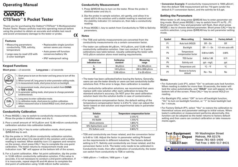 Oakton CTSTestr 5 User manual
