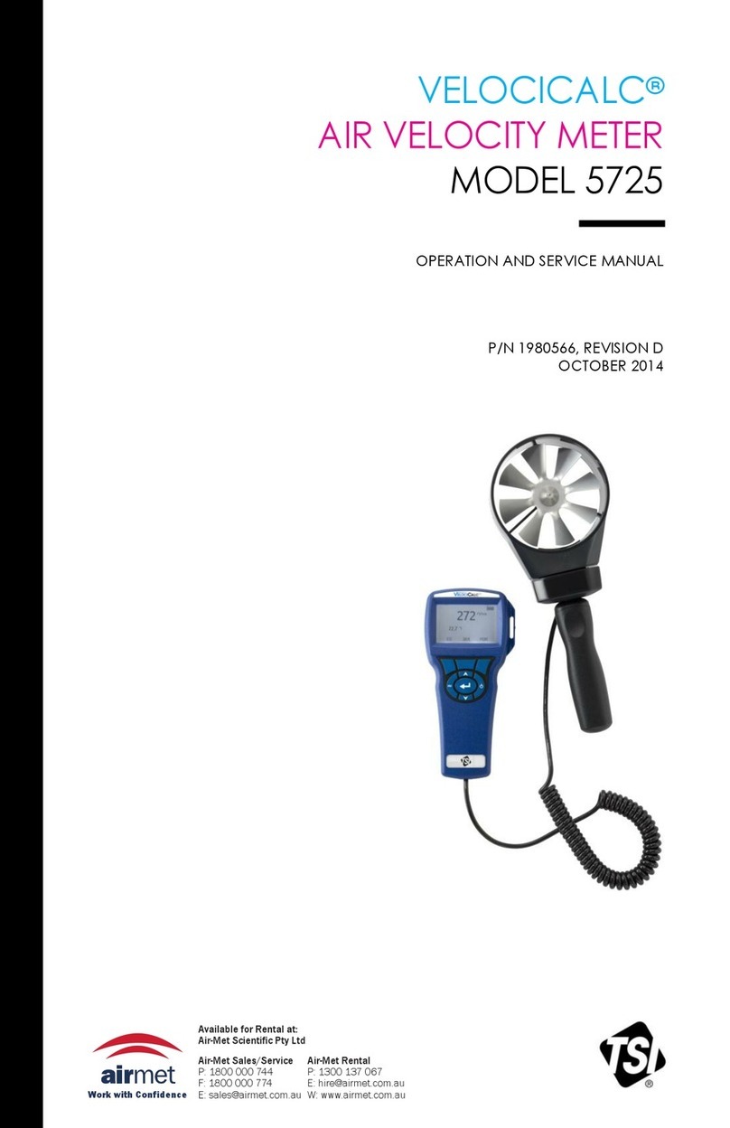 TSI Incorporated Airmet VELOCICALC 5725 Operation and service manual TSI Incorporated Airmet VELOCICALC 5725 Operation and service manual