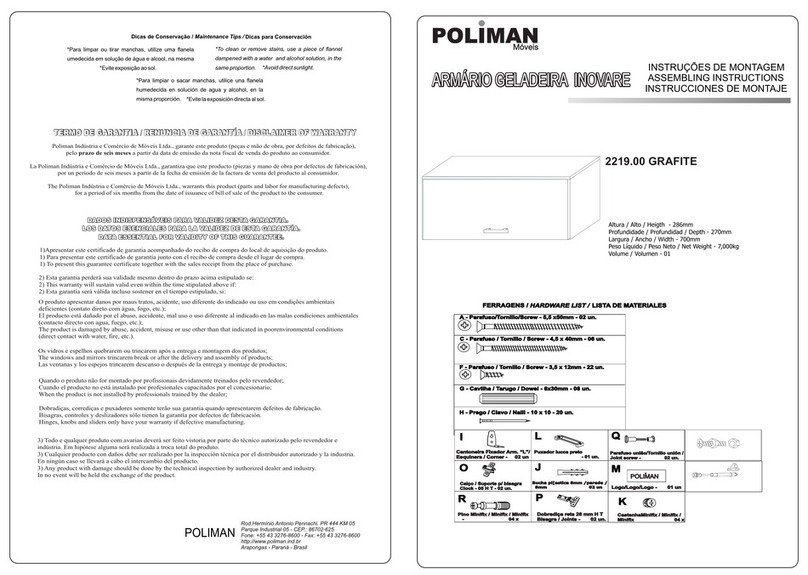 Poliman Moveis 2219.00 GRAFITE Assembling instructions