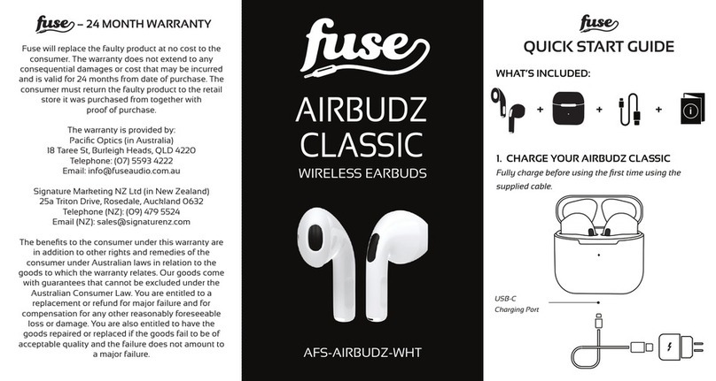 fuse AFS-AIRBUDZ-WHT quick start guide