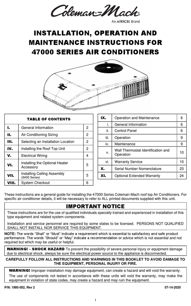Airxcel Coleman-Mach 47000 SERIES Manual