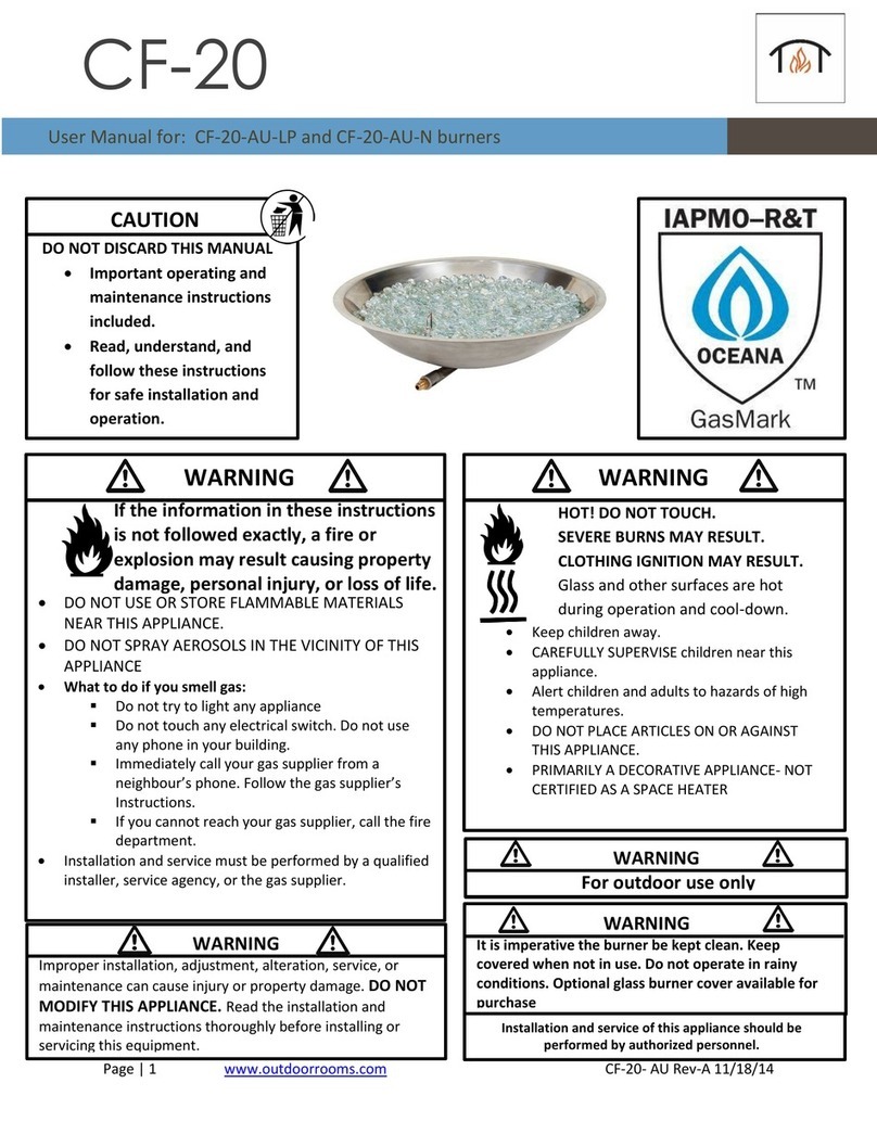 Outdoor GreatRoom Company CF-20 Series user manual