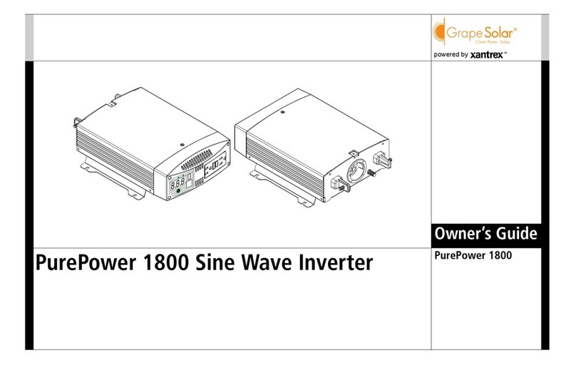 Grape Solar PurePower 1800 User manual Grape Solar PurePower 1800 User manual