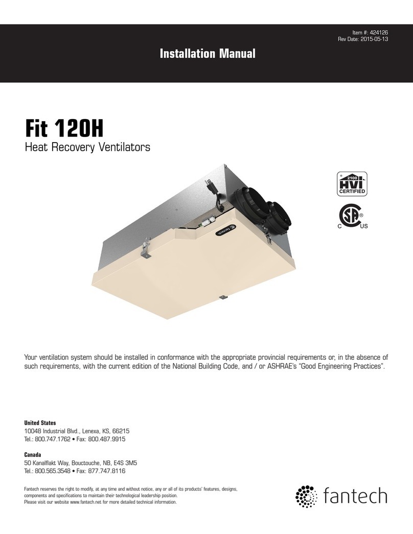 Fantech Fit 120H installation manual Fantech Fit 120H installation manual