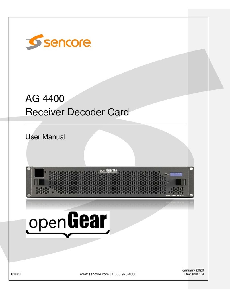 Sencore AG 4400 User manual