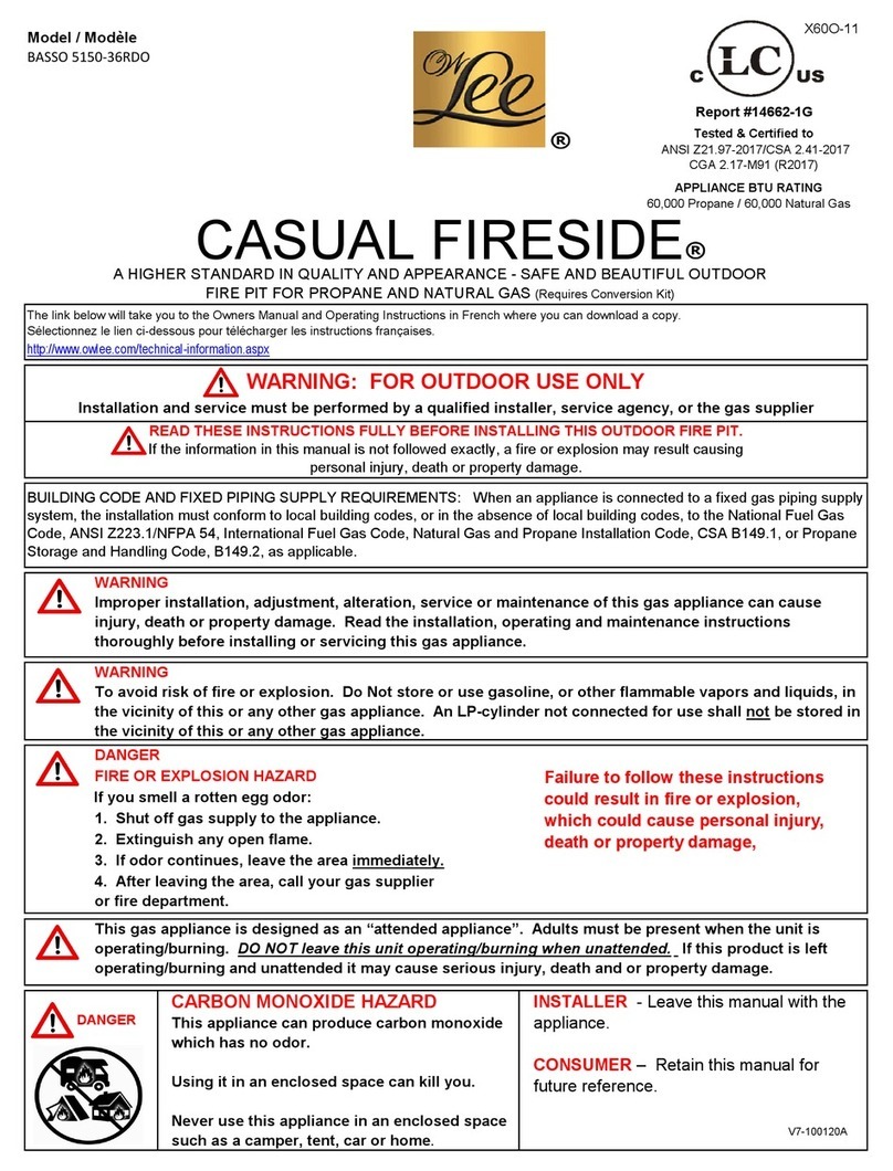 OW Lee CASUAL FIRESIDE BASSO 5150-36RDO owner's manual OW Lee CASUAL FIRESIDE BASSO 5150-36RDO owner's manual