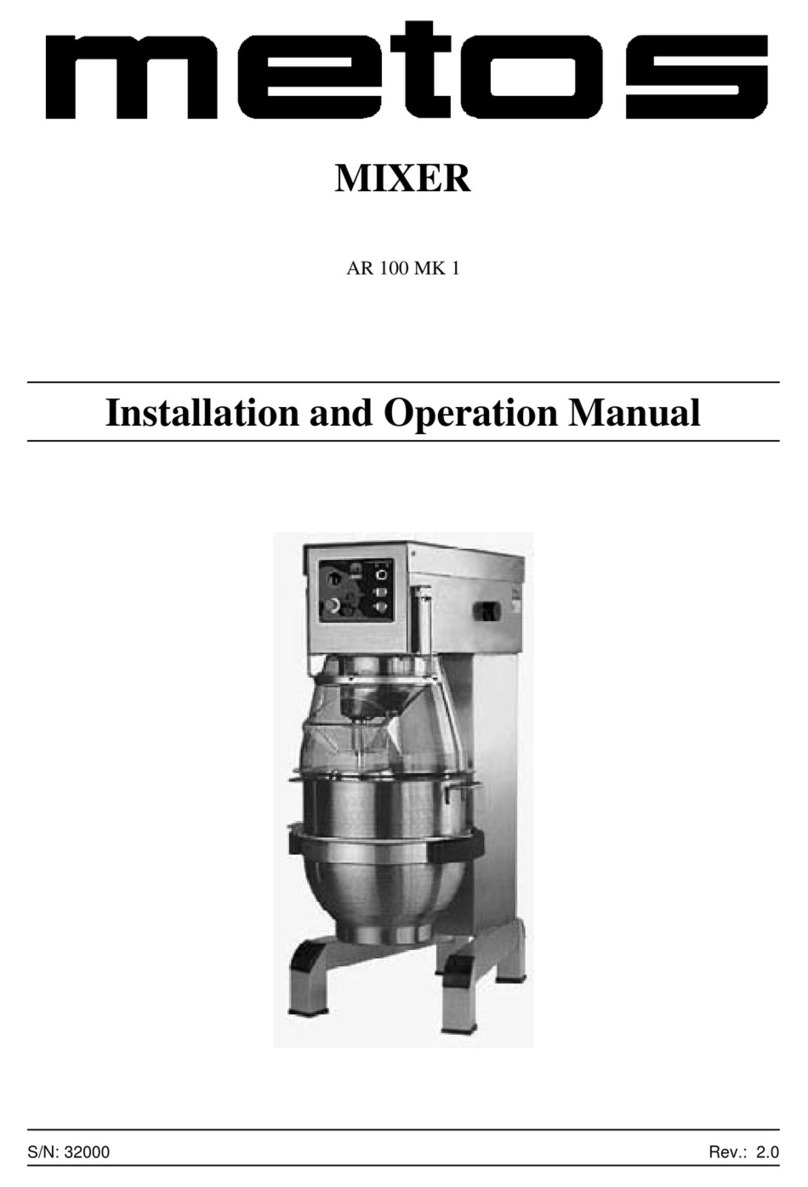 Metos AR 100 MK 1 Installation and operation manual